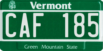 VT license plate CAF185
