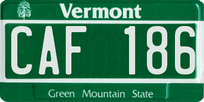 VT license plate CAF186