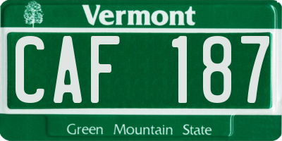 VT license plate CAF187