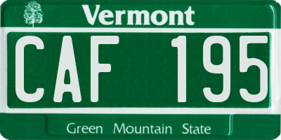 VT license plate CAF195