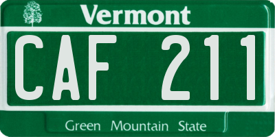 VT license plate CAF211