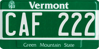 VT license plate CAF222