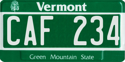 VT license plate CAF234