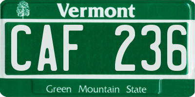 VT license plate CAF236