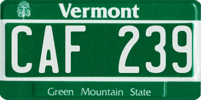 VT license plate CAF239