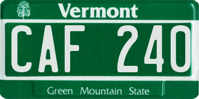 VT license plate CAF240
