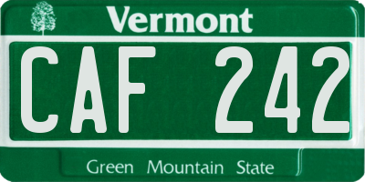 VT license plate CAF242