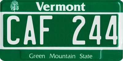VT license plate CAF244
