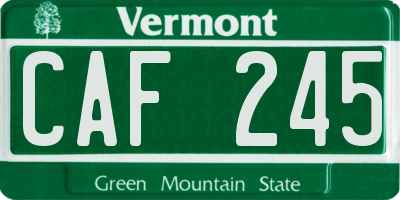VT license plate CAF245