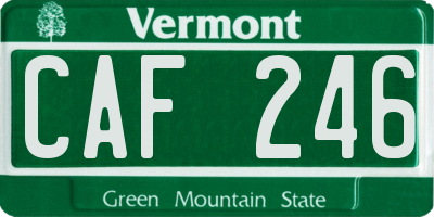 VT license plate CAF246