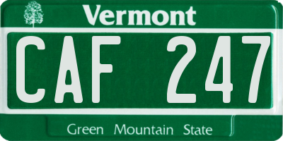 VT license plate CAF247