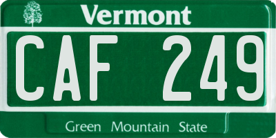 VT license plate CAF249