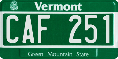 VT license plate CAF251