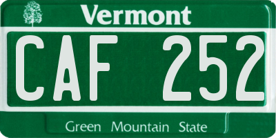 VT license plate CAF252