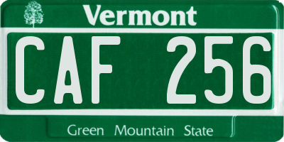 VT license plate CAF256