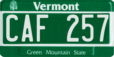 VT license plate CAF257