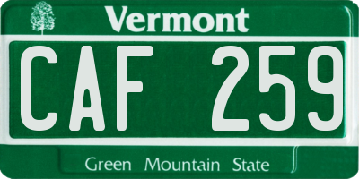 VT license plate CAF259