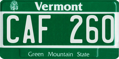 VT license plate CAF260
