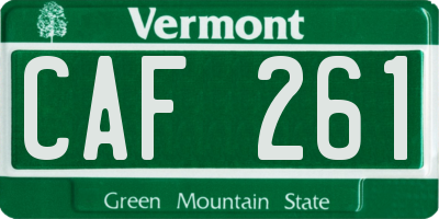 VT license plate CAF261