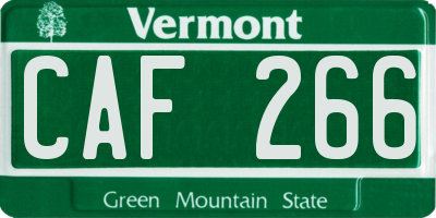 VT license plate CAF266
