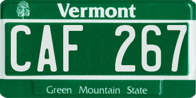 VT license plate CAF267