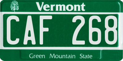 VT license plate CAF268