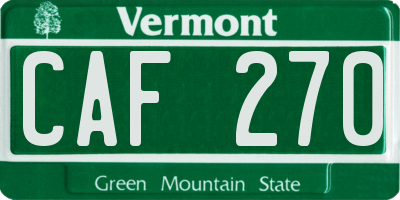 VT license plate CAF270