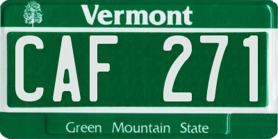 VT license plate CAF271
