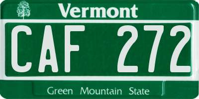 VT license plate CAF272