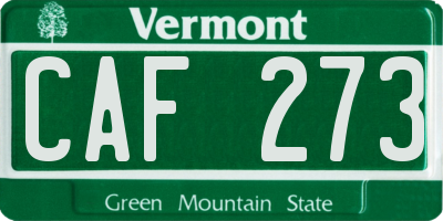 VT license plate CAF273
