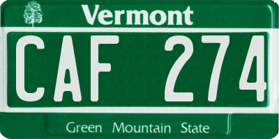 VT license plate CAF274