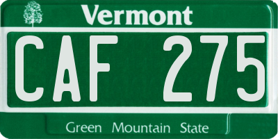 VT license plate CAF275