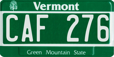 VT license plate CAF276