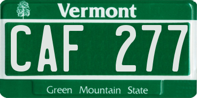 VT license plate CAF277