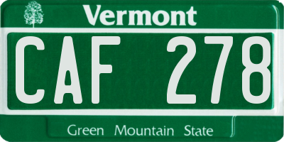 VT license plate CAF278
