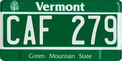 VT license plate CAF279