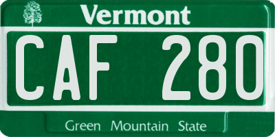 VT license plate CAF280