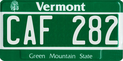 VT license plate CAF282
