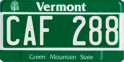 VT license plate CAF288