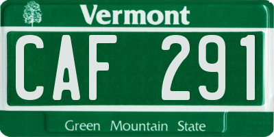 VT license plate CAF291