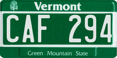 VT license plate CAF294