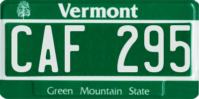 VT license plate CAF295