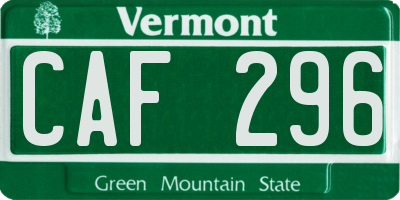 VT license plate CAF296