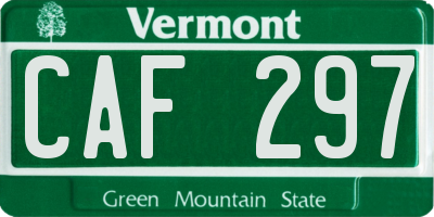 VT license plate CAF297