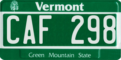 VT license plate CAF298