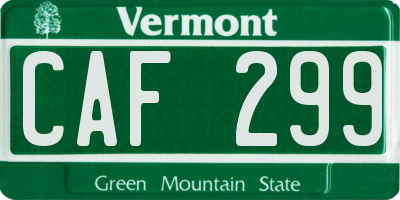 VT license plate CAF299