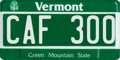VT license plate CAF300