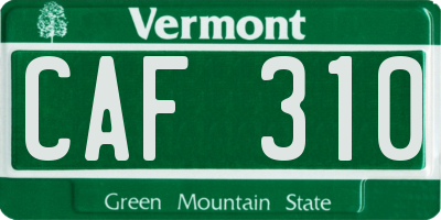 VT license plate CAF310