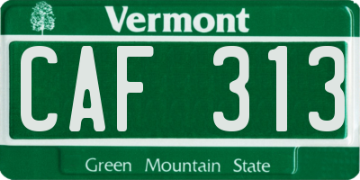 VT license plate CAF313