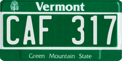 VT license plate CAF317